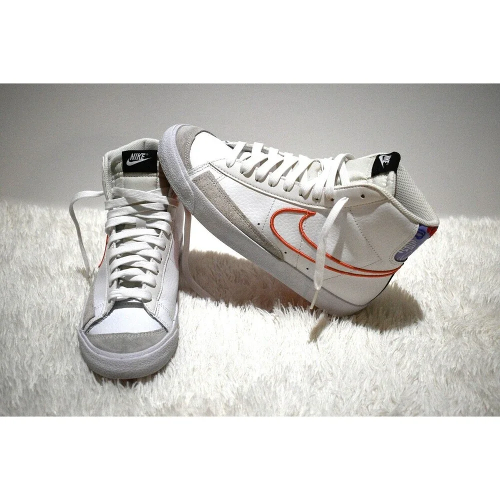 Nike Blazer Mid ’77 Vintage White Leather & Double Swoosh (DJ0265-100) - Size 7Y